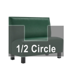 Thumbnail image #1 for ATSMFG ATS AT&S-AHC-K36-P GR6 Kevin Half Circle Booth, single, 48" x 90" x 48" long x 36" high, Plain back, removable sinuous spring seat with