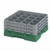 Thumbnail image #2 for Cambro Camrack Full-Size 16-Compartment Glass Rack with 3 Soft Gray Extenders, Sherwood Green