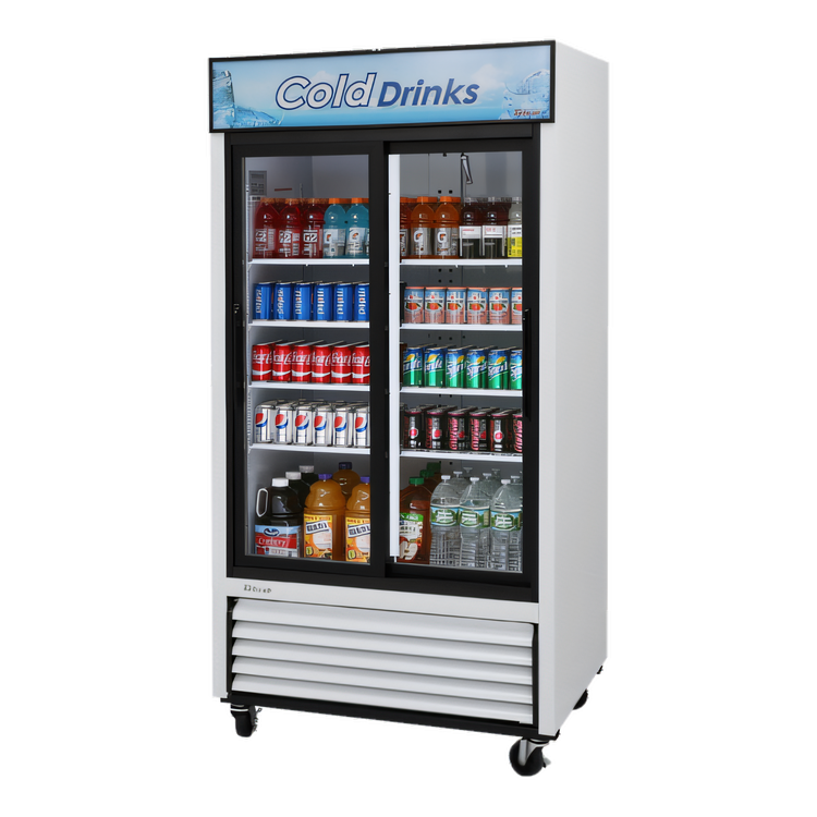 Product image #1 for Turbo Air TGM-35R-N 2-Section Glass Door Refrigerated Merchandiser, 29.27 Cu. Ft., Sliding Doors