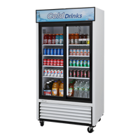 Turbo Air TGM-35R-N 2-Section Glass Door Refrigerated Merchandiser, 29.27 Cu. Ft., Sliding Doors