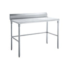 Thumbnail image #1 for Sapphire Manufacturing SMTEOB-2424G 24" x 24" 18-Gauge 430 Stainless Steel Work Table with 5" Backsplash and Open Galvanized Base
