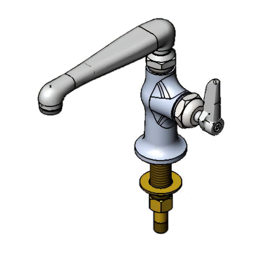 Product image #1 for T&S Brass B-0208-CR-HW Single Hole Single Temperature Pantry Deck-Mount Faucet with 6-Inch Swivel Cast Spout and Cerama Cartridge