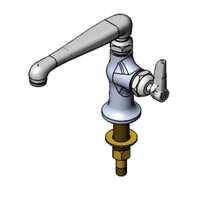 T&S Brass B-0208-CR-HW Single Hole Single Temperature Pantry Deck-Mount Faucet with 6-Inch Swivel Cast Spout and Cerama Cartridge