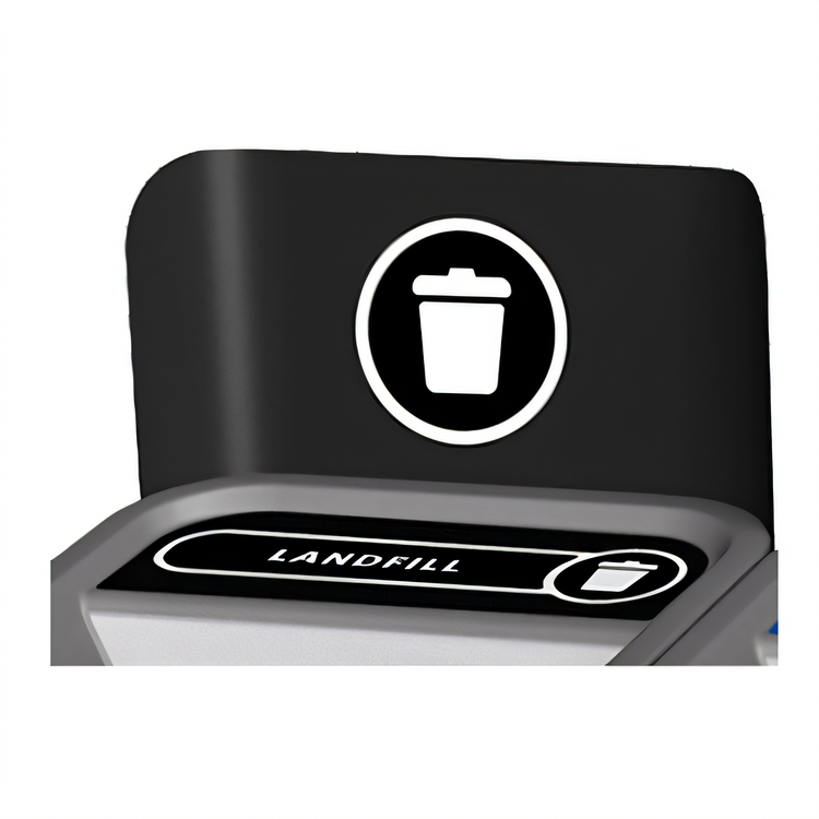 Product image #1 for Rubbermaid Commercial Configure Landfill Recycling Sign for 33-Gallon Containers, Black