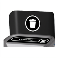 Rubbermaid Commercial Configure Landfill Recycling Sign for 33-Gallon Containers, Black