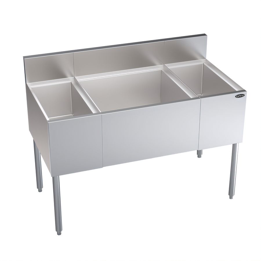 Product image #1 for Krowne Royal Series 48-Inch Underbar Multi-Station Ice Bin with Center Ice Bin and Dual Insulated Bottle Wells