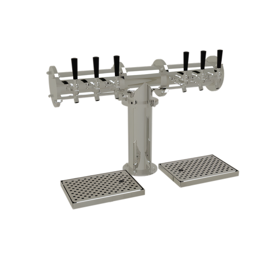 Product image #1 for Glastender Pipe Tee 6-Faucet Countertop Glycol-Cooled Draft Dispensing Tower, Mirror Finish
