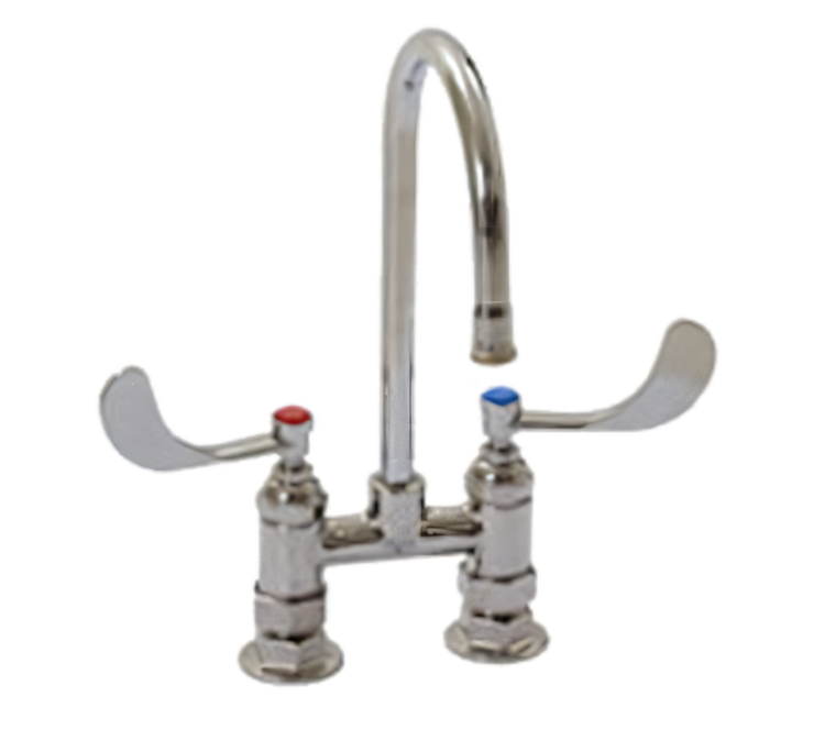 Product image #1 for T&S Extra Heavy Duty Deck-Mounted Manual Mixing Faucet, 4-Inch Centers