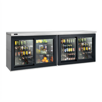 Perlick 96-Inch Four-Section Sliding Glass Door Remote Refrigerated Back Bar Storage Cabinet