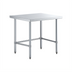 Thumbnail image #1 for Sapphire 36-Inch W x 24-Inch D 18-Gauge 430 Stainless Steel Flat Top Work Table with Open Base and Galvanized Legs