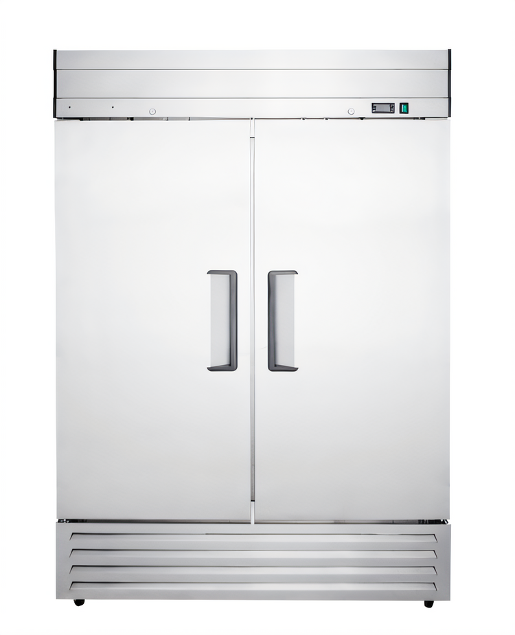 Product image #1 for Excellence Commercial Products DSS-42F Two-Section Reach-In Freezer with Solid Doors, 42.4 Cu. Ft., Bottom-Mount Self-Contained Refrigeration
