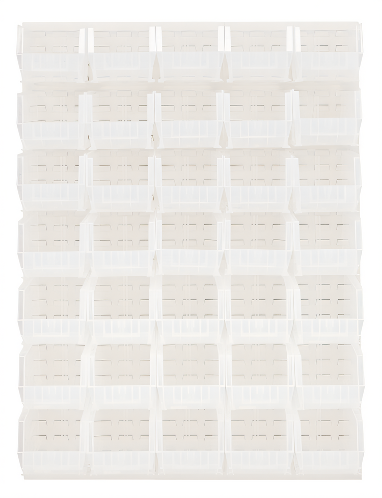 Product image #1 for Quantum Wall-Mounted Louvered Panel Starter Unit with 35 Clear Bins