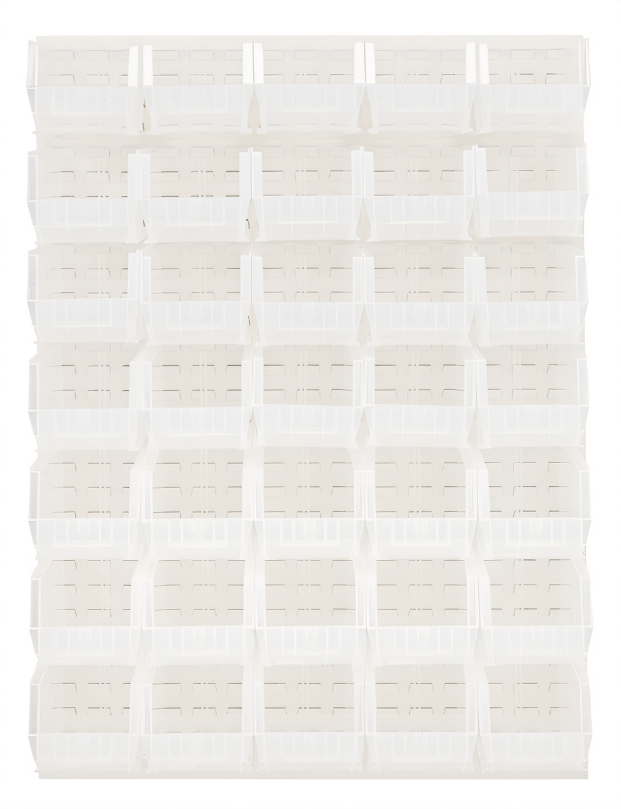 Product image #1 for Quantum Wall-Mounted Louvered Panel Starter Unit with 35 Clear Bins