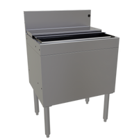 Glastender Extra Deep Underbar Stainless Steel Bar Ice Bin, 24 Inch x 19 Inch, 92 lb Capacity