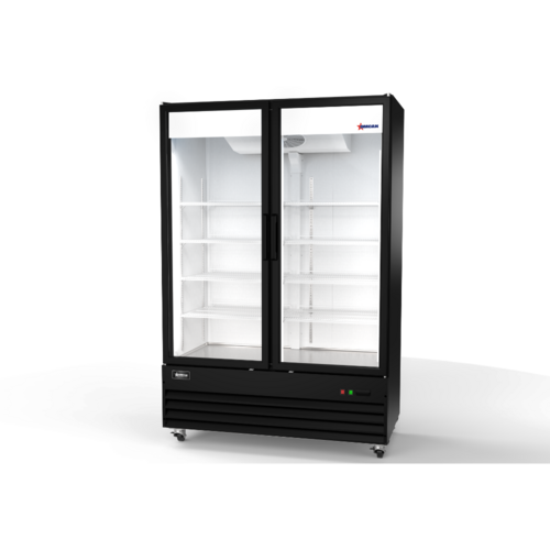 Product image #1 for Omcan USA RE-CN-54R-HC 54-Inch Two-Section Reach-In Glass Door Merchandiser Refrigerator, Bottom-Mount, 35.5 Cu. Ft.