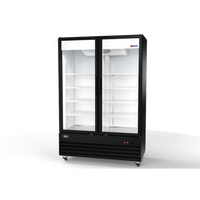 Omcan USA RE-CN-54R-HC 54-Inch Two-Section Reach-In Glass Door Merchandiser Refrigerator, Bottom-Mount, 35.5 Cu. Ft.
