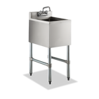 Thumbnail image #1 for Steel Works Stainless SWBAR1B14 One-Compartment Underbar Hand Sink, 304 Stainless Steel, 10" x 14" x 5" Bowl, No Drainboard