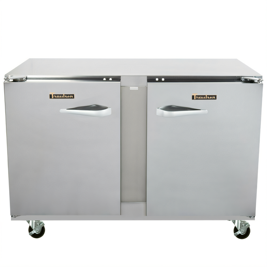 Product image #1 for Traulsen Dealer's Choice 48-Inch Two-Section Compact Undercounter Freezer with Solid Doors, Left/Left Hinging, Stainless Steel Back