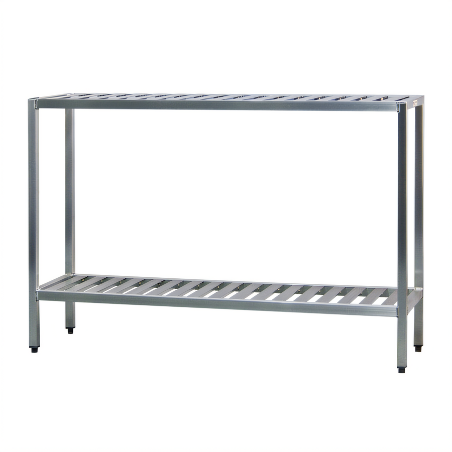 Product image #1 for New Age T-Bar Series 2-Tier Aluminum Cantilevered Shelving Unit, 36W x 20D x 48H