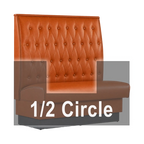 Thumbnail image #1 for ATSMFG ATS AT&S-AHC-W48-BT GR6 William Half Circle Booth, single, 48" x 90" x 48" long x 48" high, Sewn Button-tuft back, removable sinuous spring