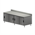 Thumbnail image #1 for BK Resources Stainless Steel Chef Table with Cabinet Base and Sliding Doors, 96 x 36 x 39-3/4 Inches