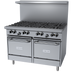 Thumbnail image #1 for Garland G Starfire Pro G48-8LL 48-Inch Gas Restaurant Range with 8 Open Burners and 2 Space-Saver Ovens