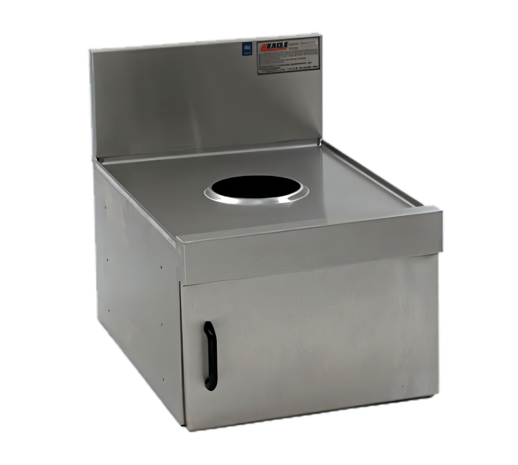 Product image #1 for Eagle Spec-Bar 18 x 24 Inch Underbar Dry Waste Unit with 6-Inch Round Opening and Hinged Front Door