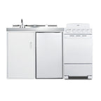 Thumbnail image #1 for Summit Commercial ACK60COILW All-In-One Kitchenette with 4-Element Electric Coil Cooktop, 2.93 cu. ft. Refrigerator/Freezer, Sink