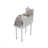 Perlick TSF Series 12-Inch x 24-Inch Freestanding Underbar Blender Station with Sink and 6-Inch Backsplash