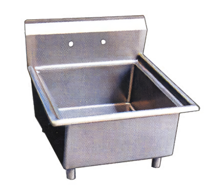 Product image #1 for Omcan USA 1-Compartment Pot Sink with 18 x 18 x 11-Inch Bowl, 304 Stainless Steel, and 9-3/4-Inch Backsplash