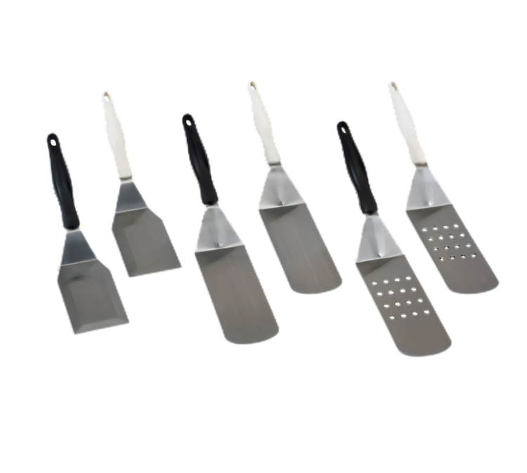 Product image #1 for Vollrath Ergo Grip Heavy-Duty Stainless Steel Solid Beveled Turner with White Nylon Handle, 6 x 3 Inch Blade