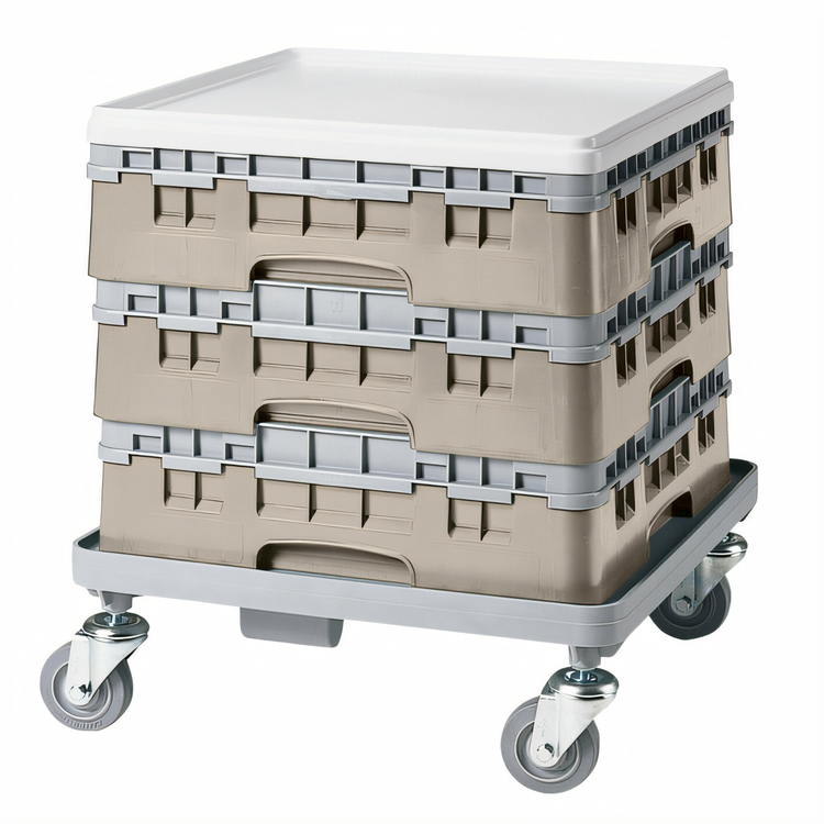 Product image #2 for Cambro Camrack® Full Size Dishwasher Base Rack with 1 Extender, 1 Compartment, Beige