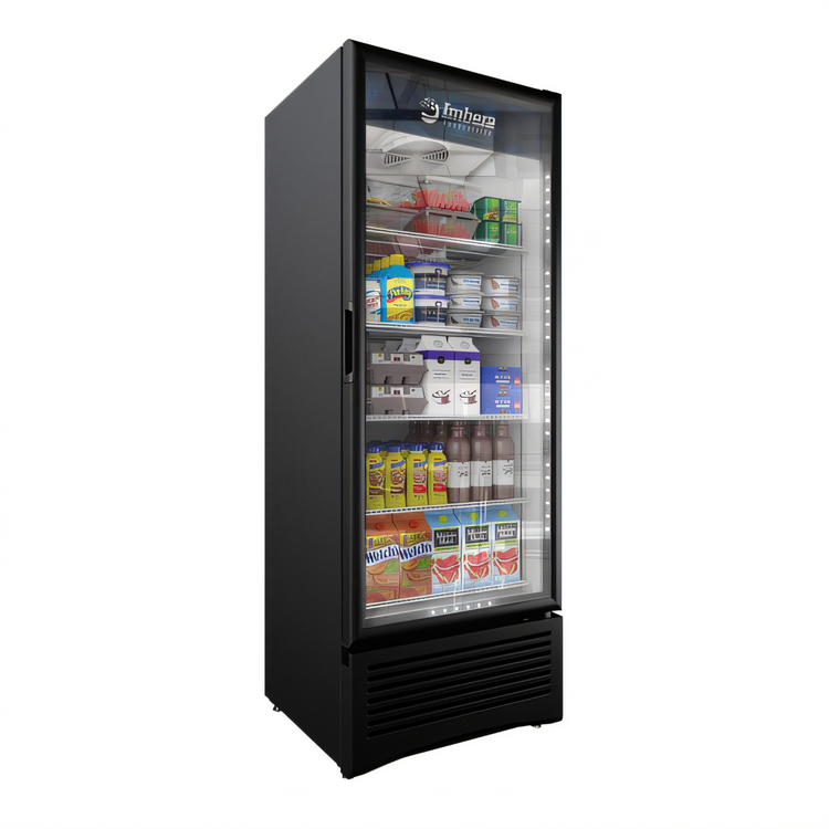 Product image #1 for Omcan Elite Series One-Section Reach-In Glass Door Refrigerated Display Merchandiser, 19.2 Cu. Ft., Black