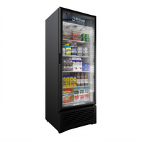 Omcan Elite Series One-Section Reach-In Glass Door Refrigerated Display Merchandiser, 19.2 Cu. Ft., Black