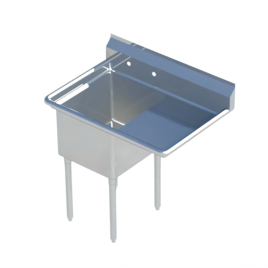 Product image #1 for Sapphire Manufacturing 1-Compartment Sink with Right Drainboard, 44-1/2"W x 29-1/2"D, 304 Stainless Steel