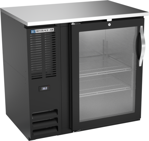 Product image #1 for Beverage-Air 36-Inch Shallow-Depth Food-Rated Back Bar Refrigerator with Glass Door