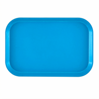 Cambro Blue Rectangular Fiberglass Market Display Tray, 10-1/8 x 15 x 3/4 Inch