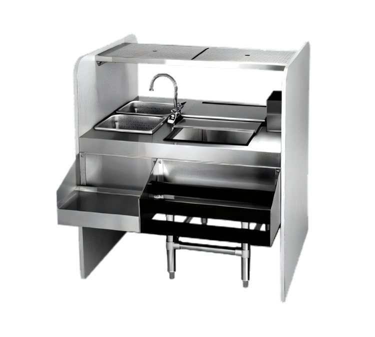 Product image #1 for Spec-Bar CS42-32R 42"W Cocktail Station with Blender Shelf, Ice Bin, and Double Speed Rail