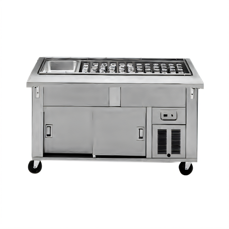 Product image #1 for DineXpress DXP3CB 3-Pan Cool Breeze Cold Food Serving Counter, 46 Inches Long