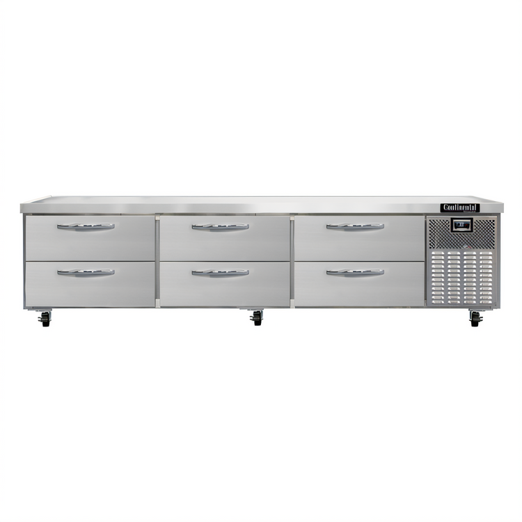 Product image #1 for Continental Refrigerator D108GN 108-Inch Three-Section 6-Drawer Refrigerated Griddle Stand