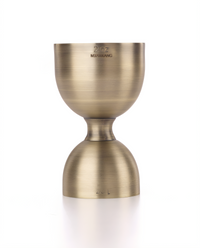 Barfly Straight Rim Jigger, 1 oz x 2 oz, Antique Gold-Plated Stainless Steel