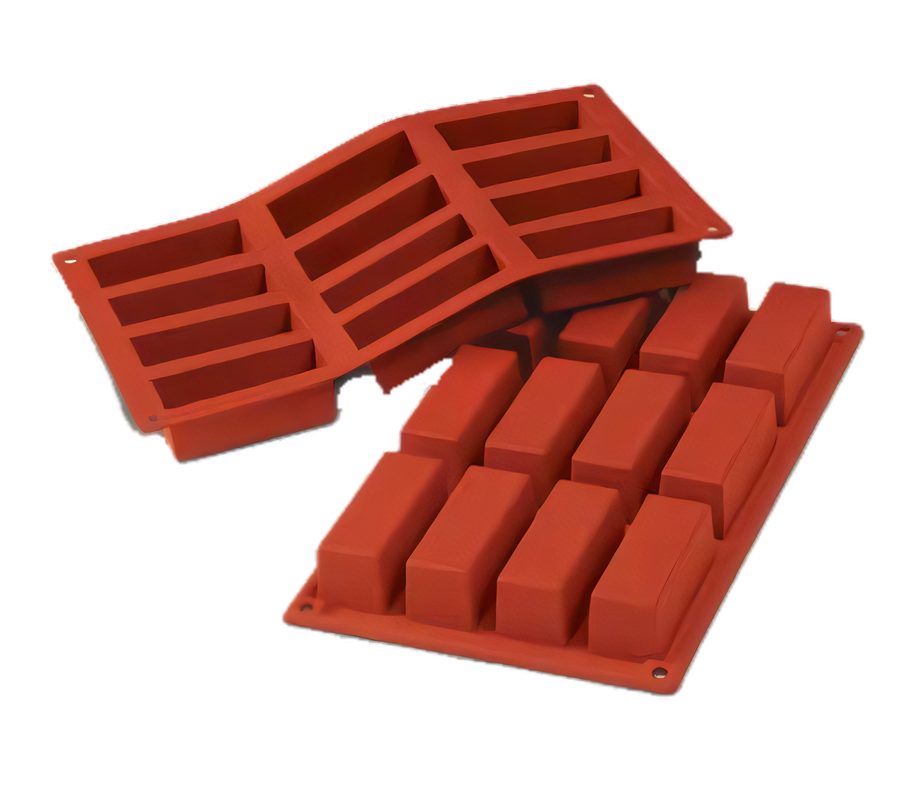 Product image #1 for Silikomart Red Silicone Cake Mold, 12-Section, 7 x 11.75 Inches