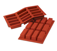 Silikomart Red Silicone Cake Mold, 12-Section, 7 x 11.75 Inches