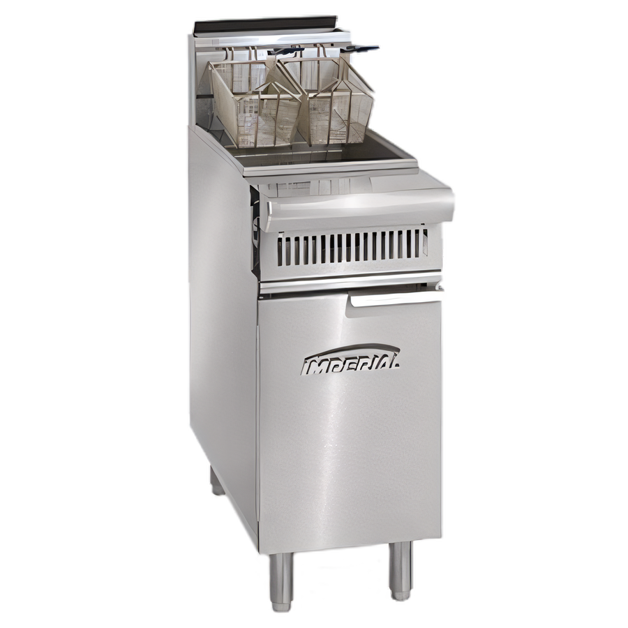 Product image #1 for Imperial Spec Series Heavy Duty Restaurant Range Match Gas Floor Fryer, Dual Tank, 25 lb. Per Tank