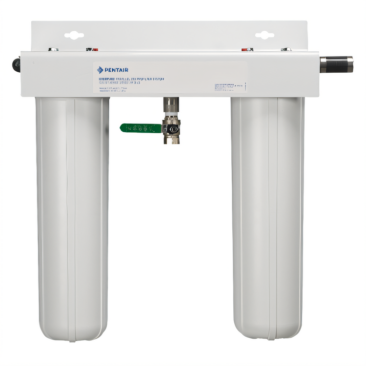 Product image #1 for Everpure 202 Parallel Prefilter Water Filter Housing with Mounting Bracket and Pressure Gauge, 5 GPM, 3/4-Inch Inlet/Outlet
