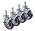 Thumbnail image #1 for Krowne Silver Series 5-Inch Swivel Stem Casters with Brake for Wire Shelving, Set of 4