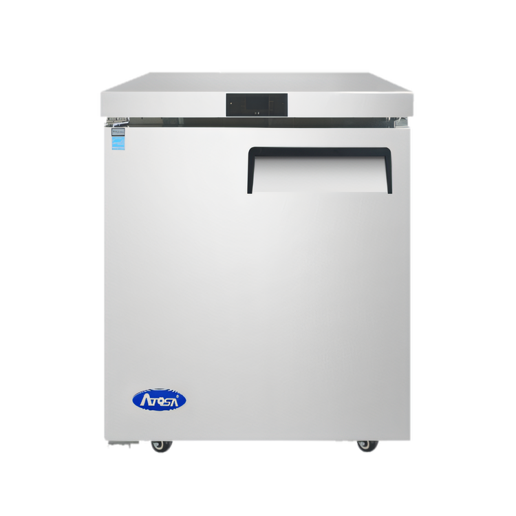 Product image #1 for Atosa 1-Section Undercounter Reach-In Refrigerator, Rear-Mounted Self-Contained, Left-Hinged Solid Door, 7.15 Cu. Ft.