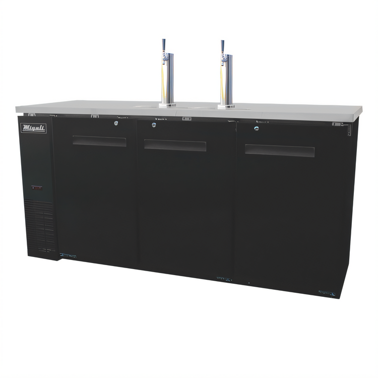 Product image #1 for Migali Competitor Series® 72.8-Inch Three-Section Direct Draw Beer Cooler, Flat Top, 3 Half-Barrel Keg Capacity