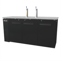 Migali Competitor Series® 72.8-Inch Three-Section Direct Draw Beer Cooler, Flat Top, 3 Half-Barrel Keg Capacity
