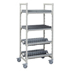 Thumbnail image #1 for Cambro Camshelving® Premium CPMU243675D4PKG Mobile Plastic Drying/Storage Rack, 4-Level, Angled/Vertical Cradles, 36"W x 24"D x 75-1/4"H